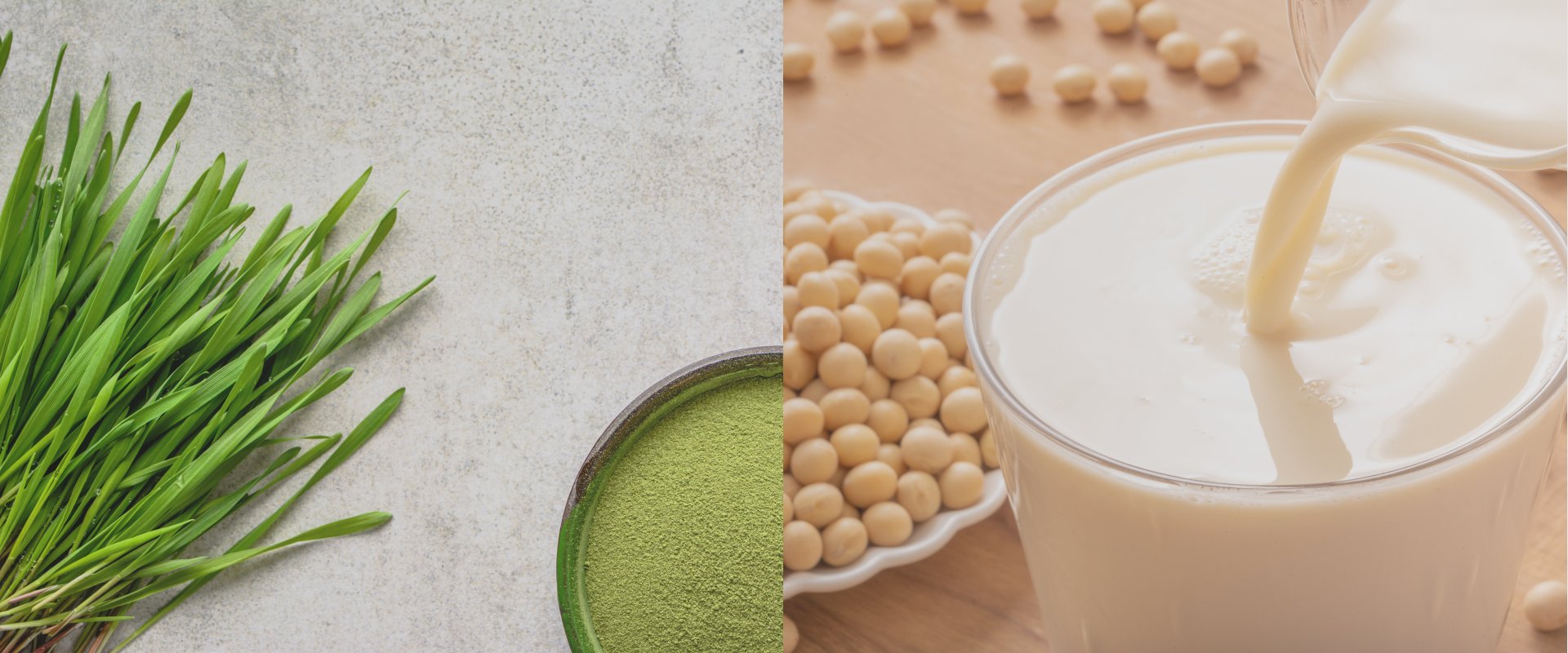 健康食材 - 大麦若葉と豆乳